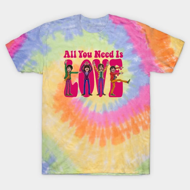 All You Need Is Love - Fuchsia T-Shirt by mcillustrator